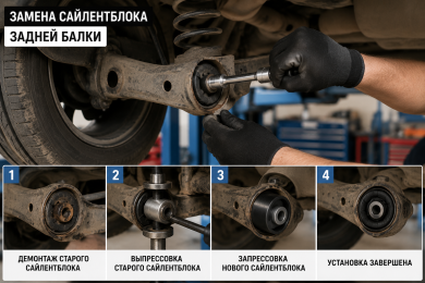 Замена сайлентблоков балки
